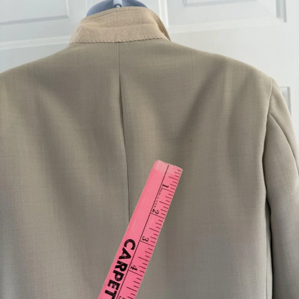 Vintage Palm Beach Blazer Mens Large Beige Wool Gold Button Classic USA 90s